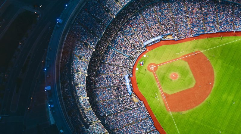 aerial photography of baseball stadium